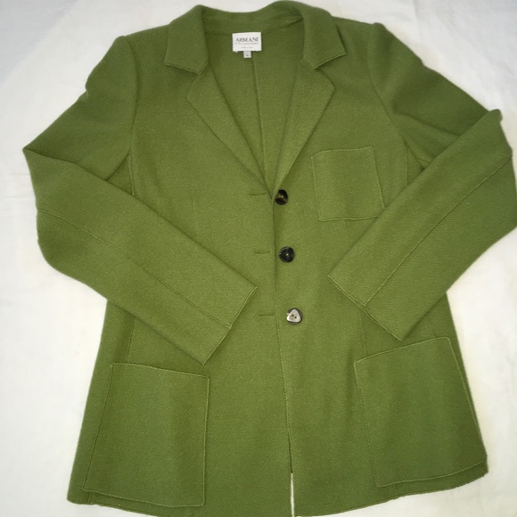 Armani Collezioni Jackets & Blazers - ARMANI Collezioni Vintage Wool/Silk Blend Blazer Jacket Size 8/IT 44 Green